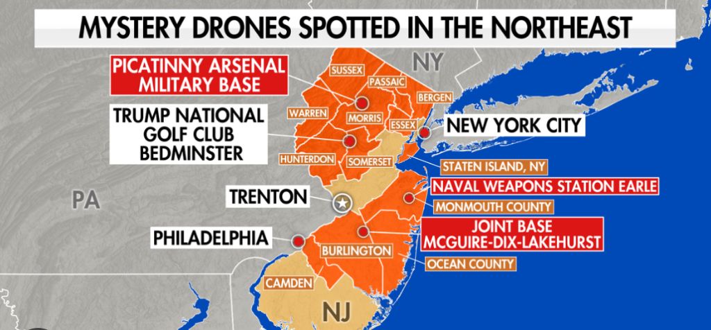 펜타곤: “뉴저지 상공의 미스터리 드론, ‘미군 소속이 아니며’, 외국 출처 가능성도 낮습니다”
