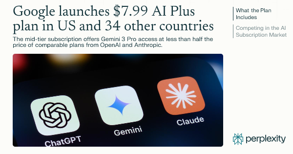 “챗GPT 반값도 안 된다?” 구글, 월 7.99달러 ‘AI 실속 요금제’ 출시! (미국 포함)