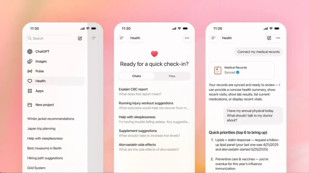 ChatGPT Health 탭 출시, 이제 건강·의료 상담은 ‘나만의 의료 정보’에 맞춰 답해줍니다