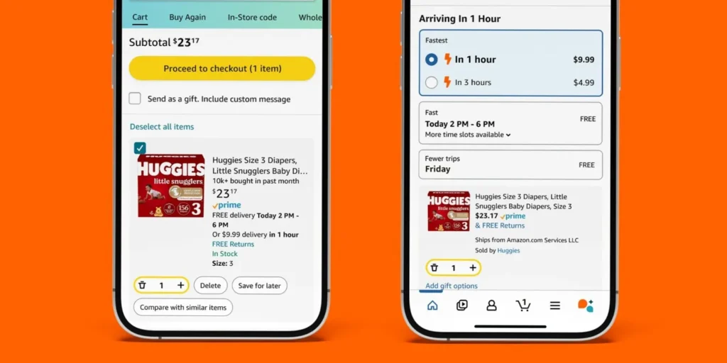 Amazon adds 1-hour and 3-hour delivery options in the US