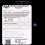 펜실베이니아 법원 사칭 문자 주의보, “최종 통지·법원 강제집행” 문구에 속으면 안 되는 이유