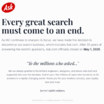 Ask.com 종료가 말해주는 것: ‘AskJeeves 챗봇 부활’이 반갑지만은 않은 이유