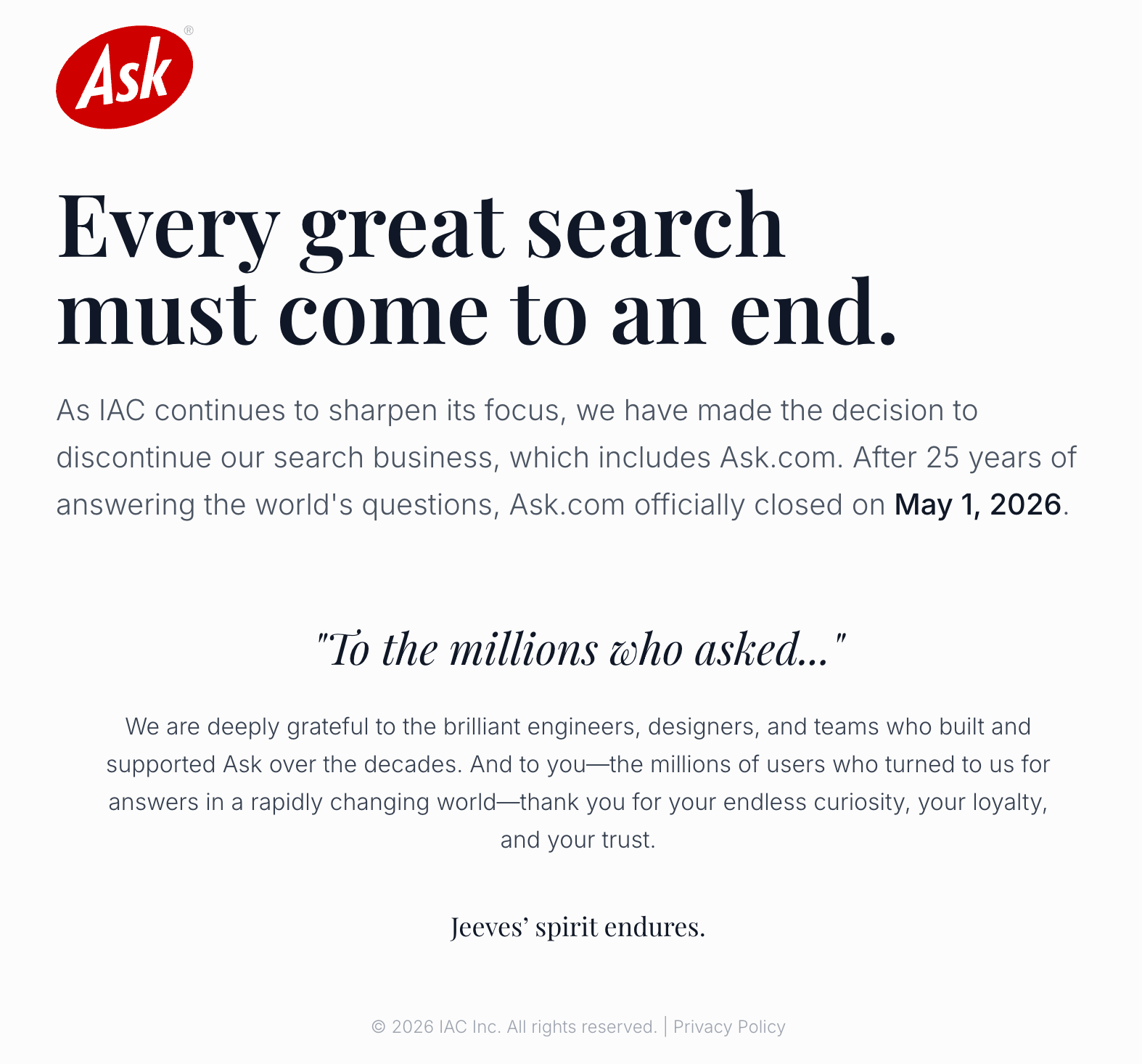 Ask.com 종료가 말해주는 것: ‘AskJeeves 챗봇 부활’이 반갑지만은 않은 이유