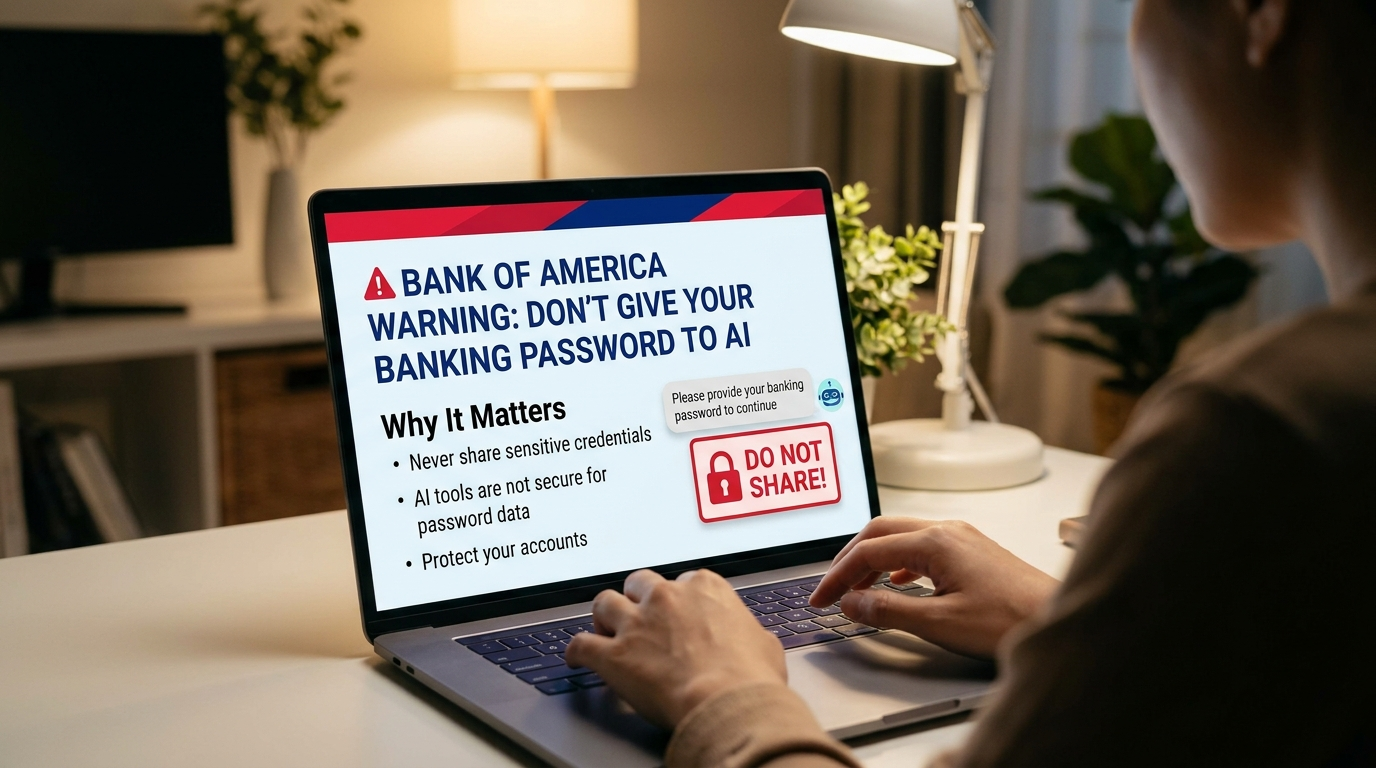은행 비밀번호를 AI 비서에게 주면 안 되는 이유…Bank of America의 새 경고