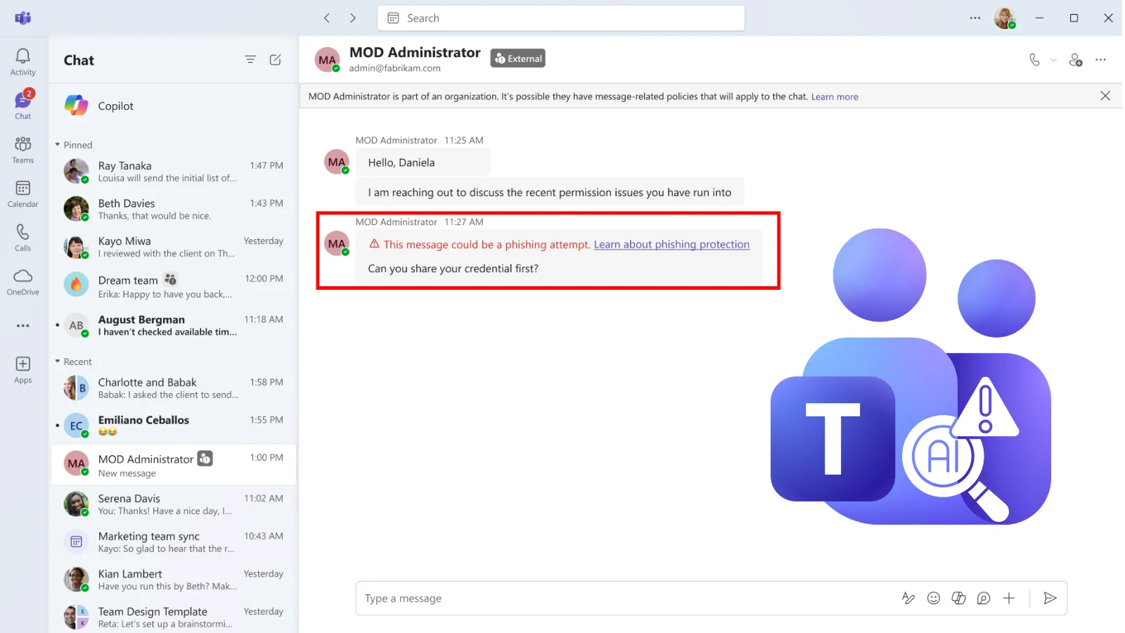 Microsoft Teams, 대화 맥락으로 피싱 찾는다…11월부터 달라지는 경고