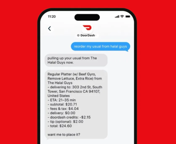 DoorDash, 앱 없이 문자로 음식 주문하는 새 기능 테스트